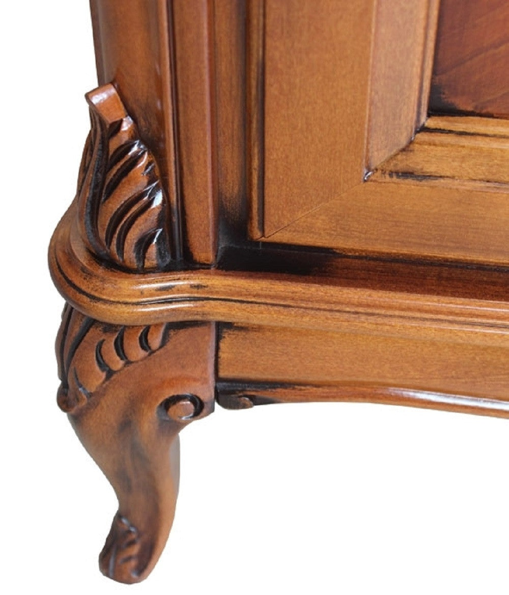 Credenza classica in legno 2 porte 2 cassetti finitura bassano l.111 p.44 h.91 - Mobili 2G