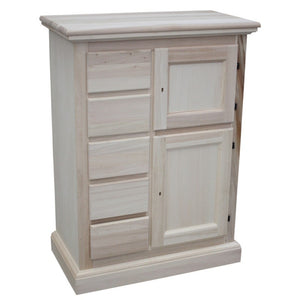 Credenza dispensa 2 porte 5 cassetti legno grezzo 75x40x100 - Mobili 2G