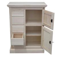 Credenza dispensa 2 porte 5 cassetti shabby bianco patinato decori 75x40x100 (1329) - Mobili 2G