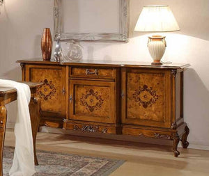 Madia credenza in legno di radica 3 porte impero bassano l.179 p.61 h.92