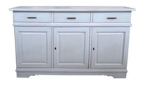 Credenza madia 3 porte legno shabby bianco anticato 155x52x94 - Mobili 2G