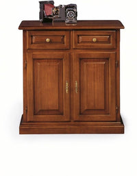 Credenza madia classica 2 porte 2 cassetti legno tinta noce 82x41x84 - Mobili 2G
