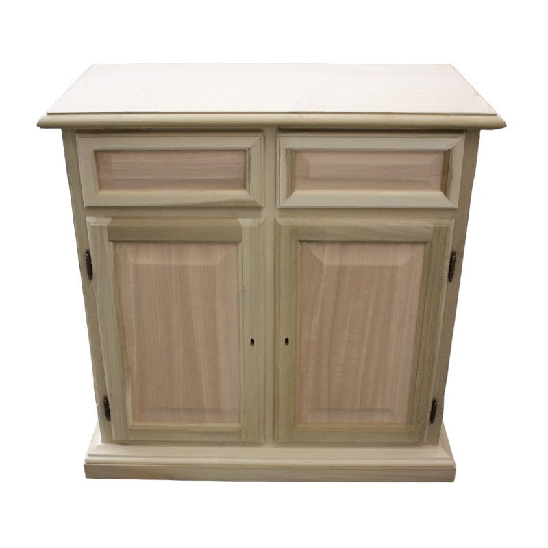 Credenza madia classica 2 porte 2 cassetti legno tinta noce 82x41x84 - Mobili 2G