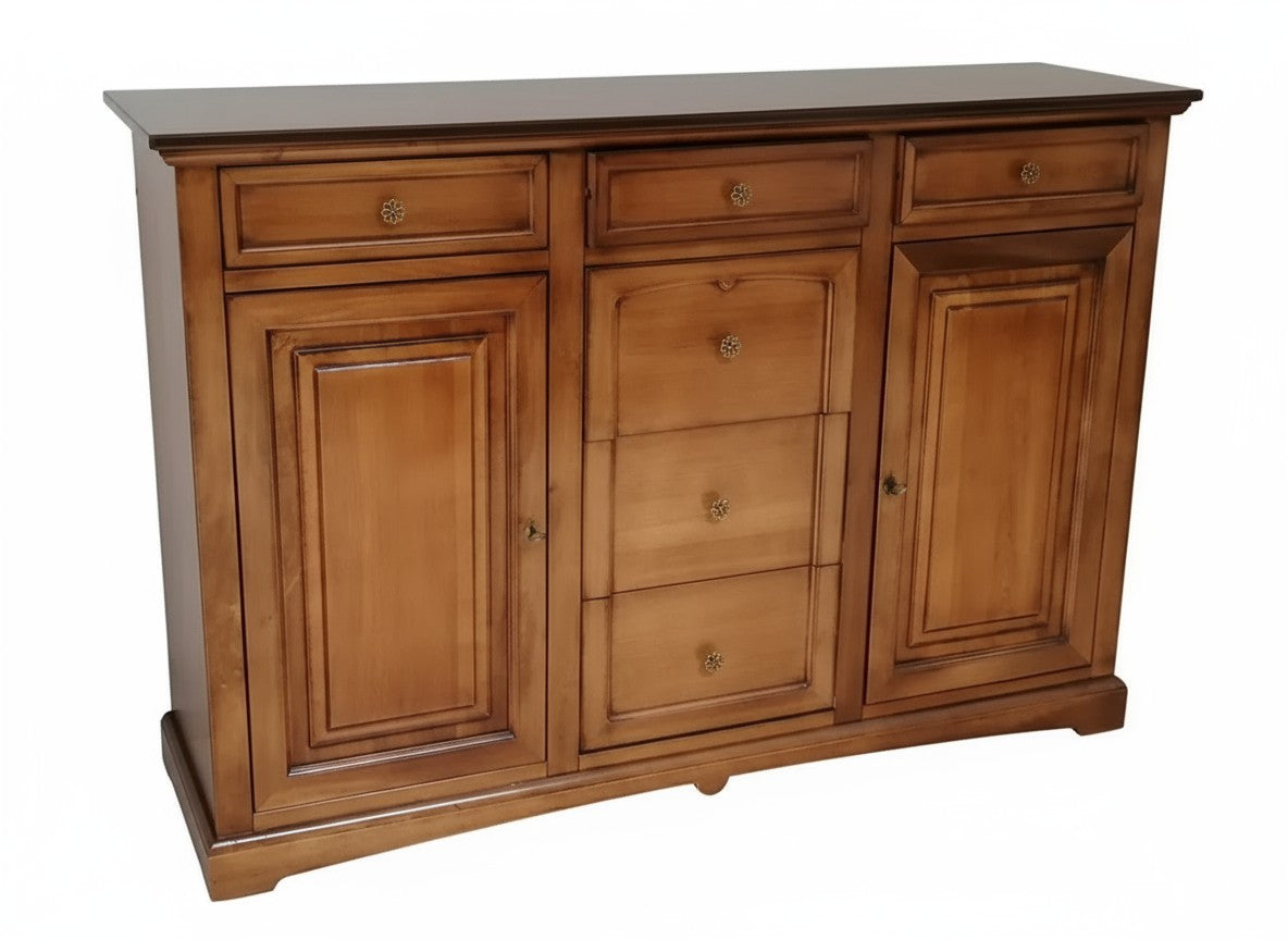 Credenza madia legno 2 porte 6 cassetti bassano 170x46x116 - Mobili 2G