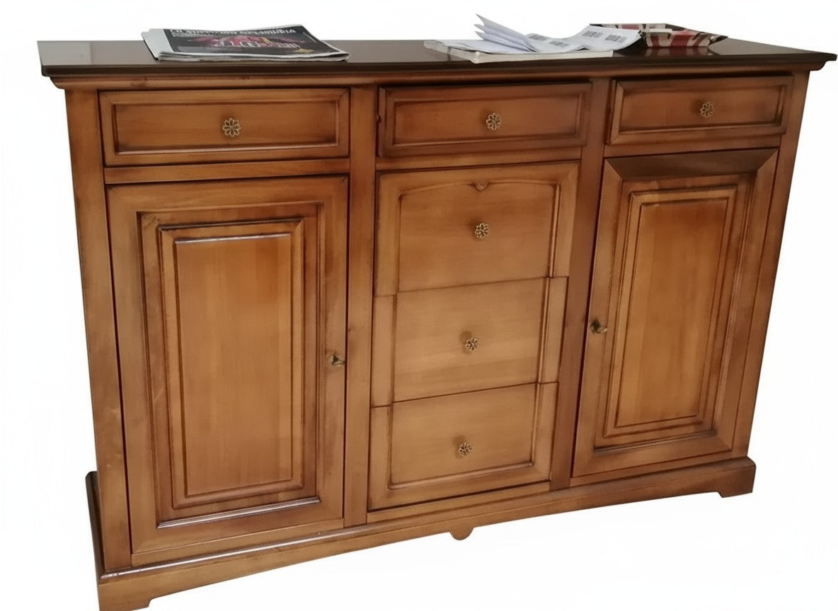 Credenza madia legno 2 porte 6 cassetti bassano 170x46x116 - Mobili 2G