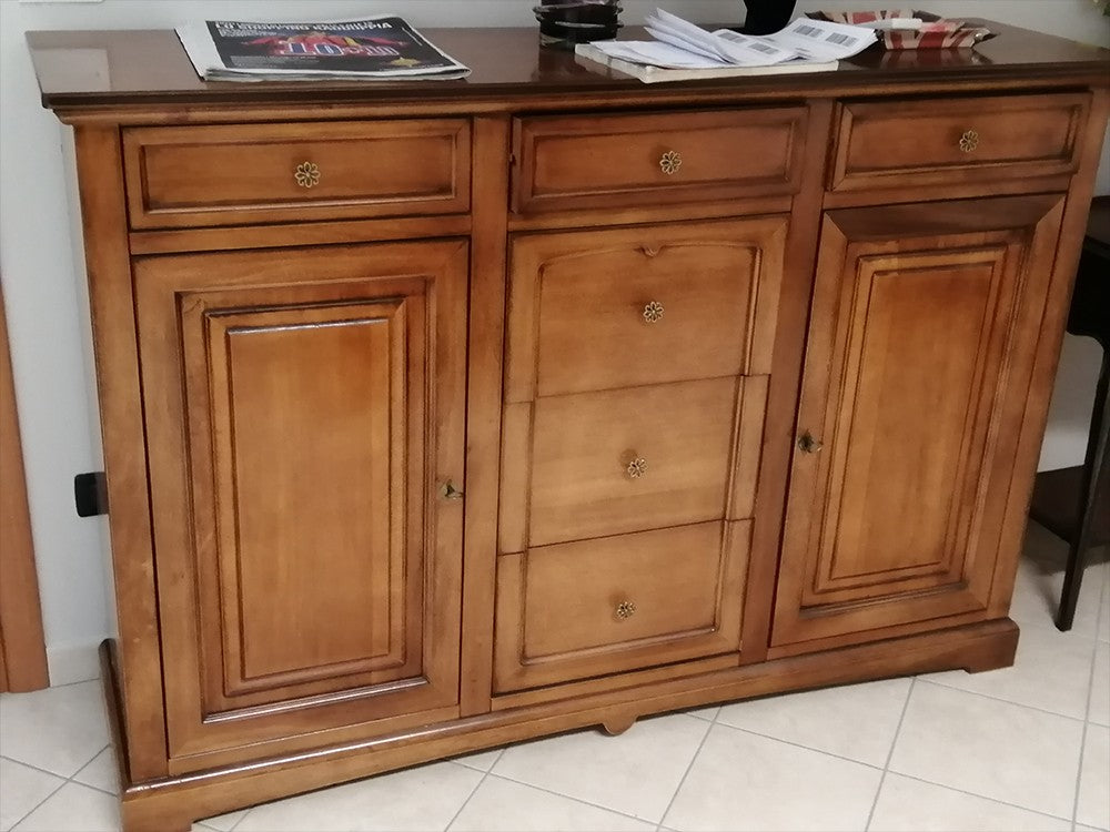 Credenza madia legno 2 porte 6 cassetti bassano 170x46x116 - Mobili 2G