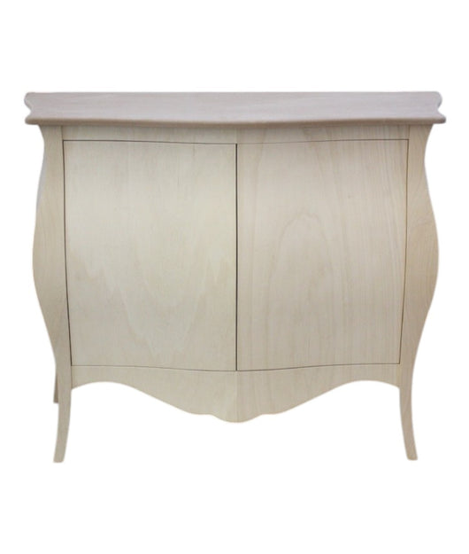 Credenza sagomata 2 porte legno grezzo 120x54x94 (2146) - Mobili 2G
