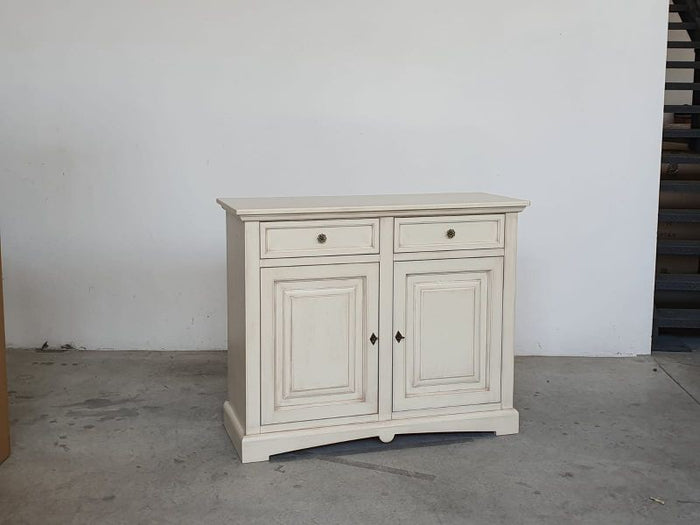 Credenza shabby 2 ante legno avorio anticato 117x46x96 - Mobili 2G