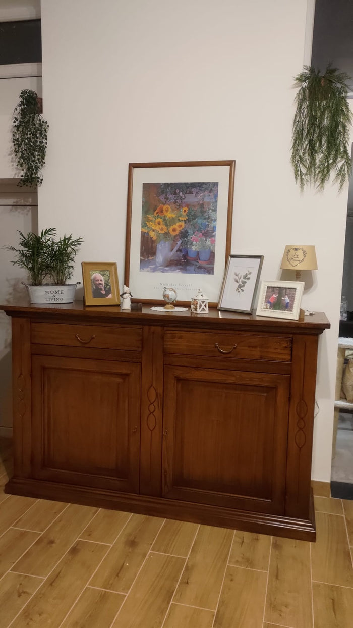 Credenzone classico legno 2 porte finitura bassano 177x48x110h (596) - Mobili 2G