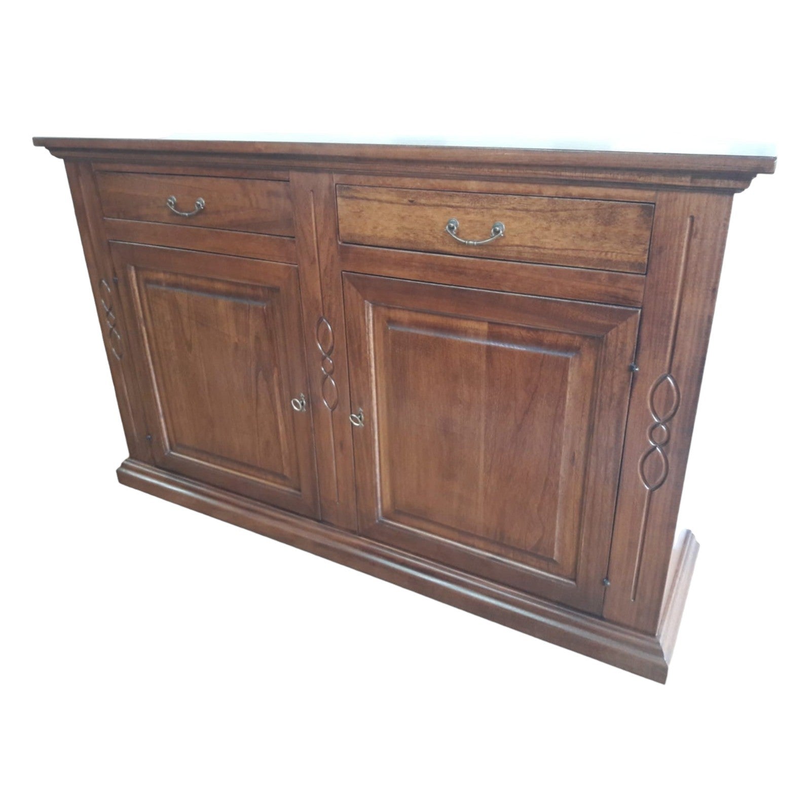 Credenzone classico legno 2 porte finitura bassano 177x48x110h (596) - Mobili 2G