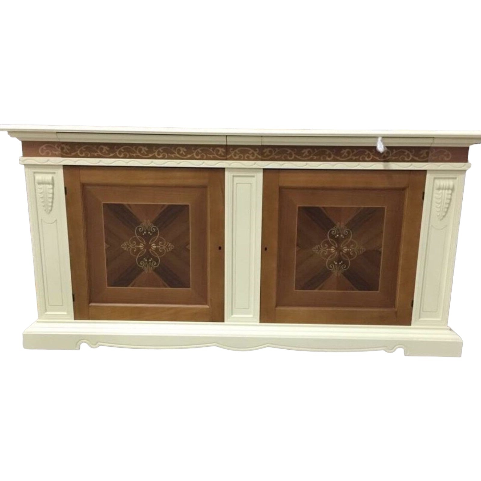 Credenzone classico legno bianco noce grano 214x55x109