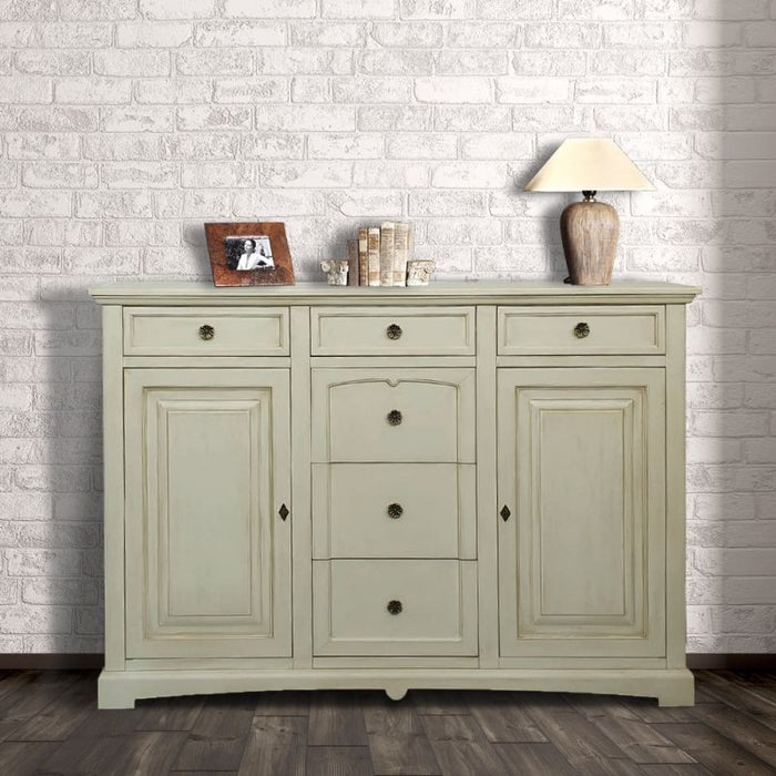 Credenzone in legno 2 porte 6 cassetti avorio l.170 p.46 h.116 - Mobili 2G