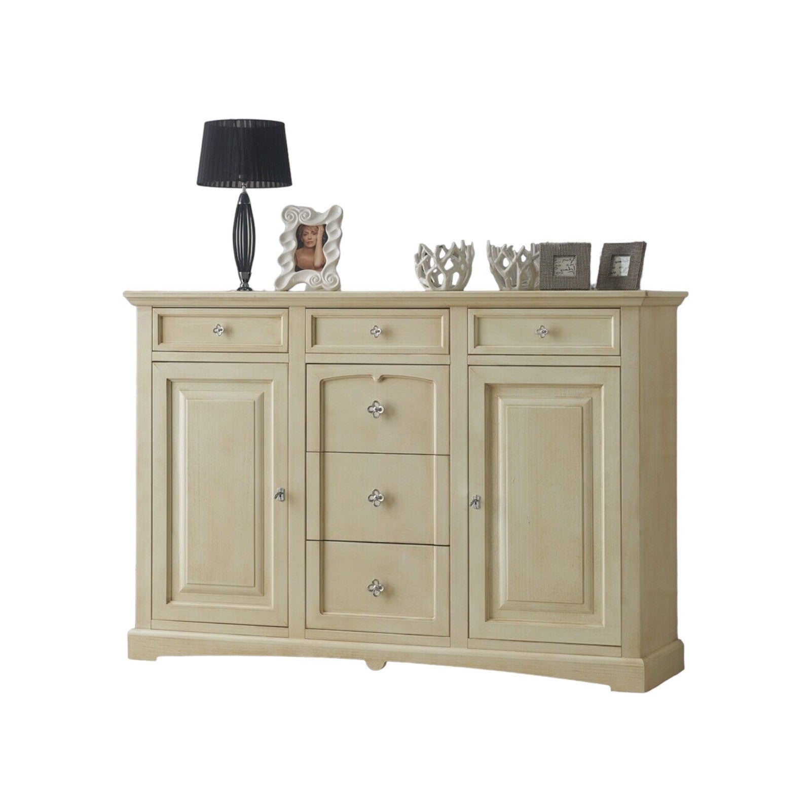 Credenzone in legno 2 porte 6 cassetti avorio l.170 p.46 h.116 - Mobili 2G