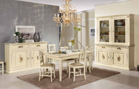 Credenzone shabby legno avorio con decori 177x48x110 - Mobili 2G