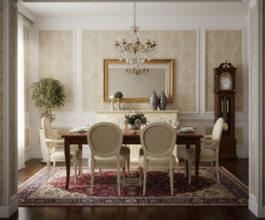 Credenzone shabby legno avorio con decori 177x48x110 - Mobili 2G