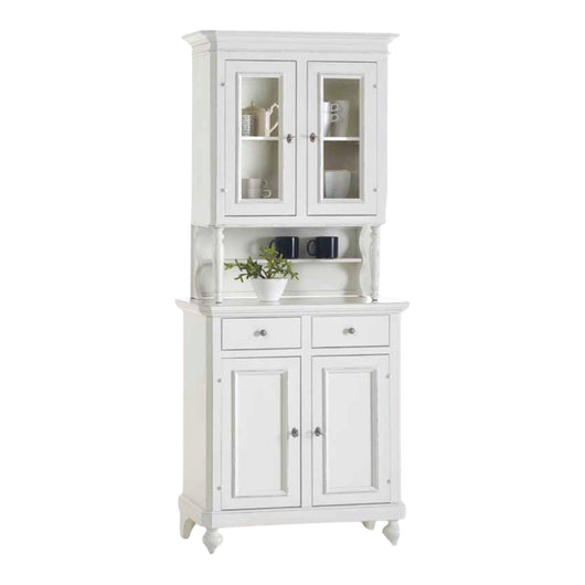 Cristalliera 2 ante napoletana arte povera in legno bianco 82x43x205 - Mobili 2G