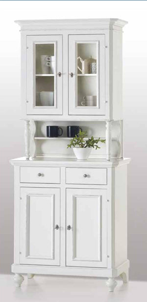 Cristalliera 2 ante napoletana arte povera in legno bianco 82x43x205 - Mobili 2G