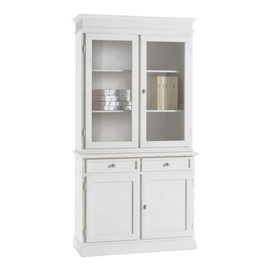 Cristalliera 2 porte in legno arte povera bianco sporco 106x42x203 - Mobili 2G