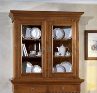 Cristalliera 2 porte in legno noce arte povera 135x50x228 (601+602) - Mobili 2G