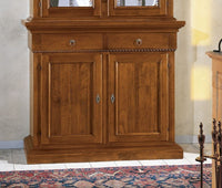 Cristalliera 2 porte in legno noce arte povera 135x50x228 (601+602) - Mobili 2G