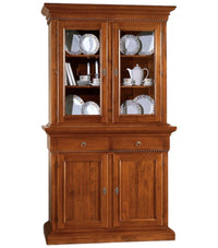 Cristalliera 2 porte in legno noce arte povera 135x50x228 (601+602) - Mobili 2G