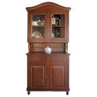 Cristalliera 2 porte legno cappello sagomato tinta noce 105x43x220 - Mobili 2G