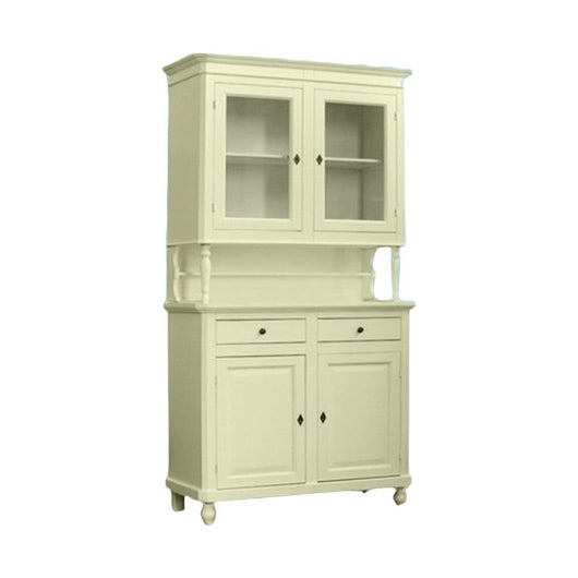 Cristalliera 2 porte shabby legno shabby avorio 104x43x208 - Mobili 2G