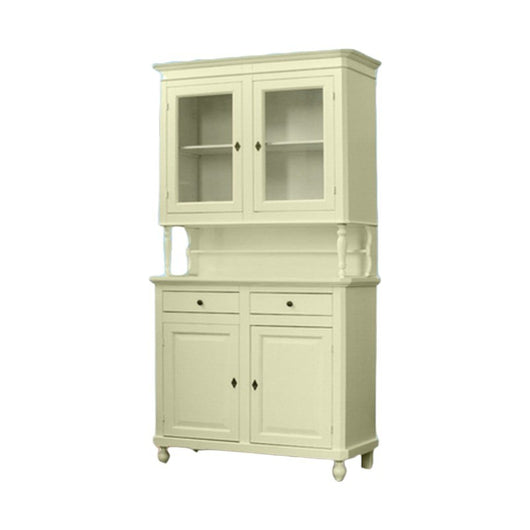 Cristalliera 2 porte shabby legno shabby avorio 104x43x208 - Mobili 2G