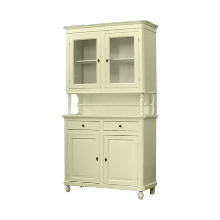 Cristalliera 2 porte shabby legno shabby avorio 104x43x208 - Mobili 2G
