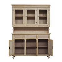 Cristalliera 3 ante arte povera in legno grezza l. 150 p.43 h.210