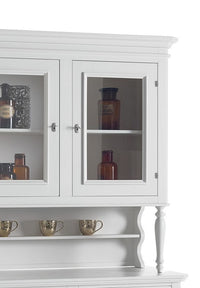 Cristalliera 3 ante arte povera napoletana bianco sporco l.160 p.50/41 h.221 - Mobili 2G