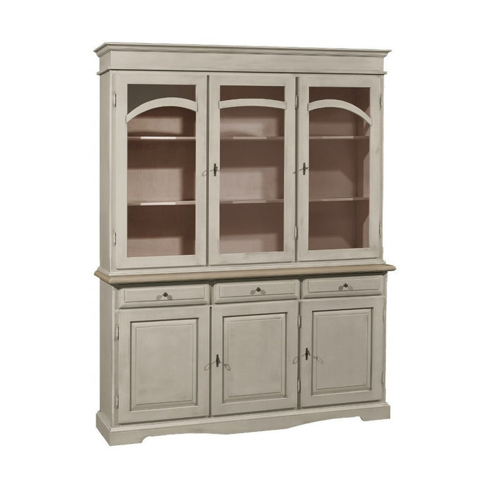 Cristalliera 3 ante laccato pennellato tortora 156x42x205