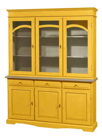 Cristalliera 3 ante legno pennellato gialla 156x42x205 - Mobili 2G