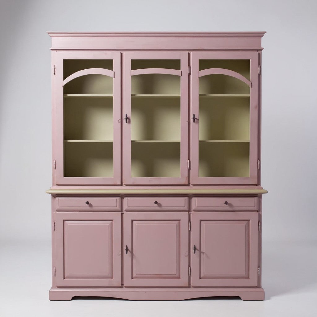 Cristalliera 3 ante legno pennellato lavanda 156x42x205 - Mobili 2G