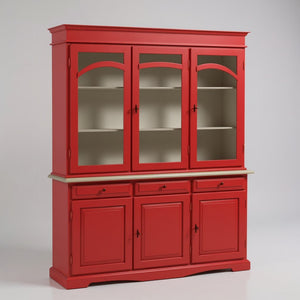 Cristalliera 3 ante legno pennellato rosso 156x42x205 - Mobili 2G