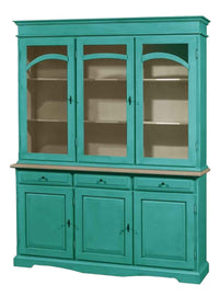 Cristalliera 3 ante legno pennellato verde 156x42x205 - Mobili 2G