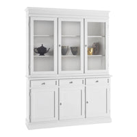 Cristalliera 3 porte in legno arte povera bianco sporco 155x42x203 - Mobili 2G