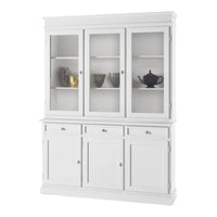 Cristalliera 3 porte in legno arte povera bianco sporco 155x42x203 - Mobili 2G