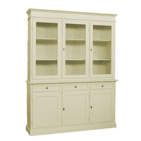 Cristalliera 3 porte legno shabby avorio 156x42x205 - Mobili 2G