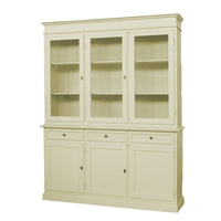 Cristalliera 3 porte legno shabby avorio 156x42x205 - Mobili 2G