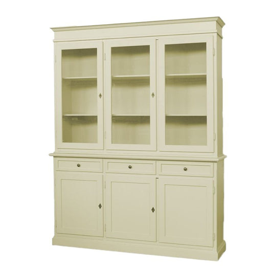 Cristalliera 3 porte legno shabby avorio 156x42x205 - Mobili 2G