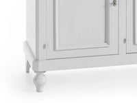 Cristalliera 4 ante napoletana in legno massello bianco sporco 112 x 49 x 206 - Mobili 2G