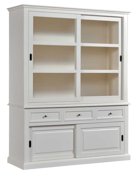 Cristalliera 4 porte 3 cassetti laccato bianco l.157 p.53 h.200 (1052) - Mobili 2G