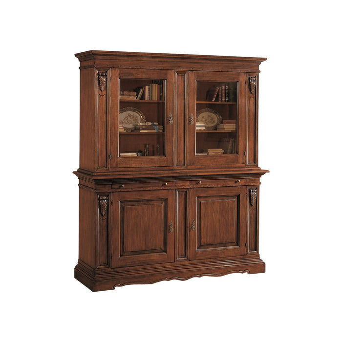 Cristalliera 4 porte tinta noce in legno l.213 p.54 h.226