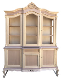 Cristalliera 6 porte 1 cassetto classica barocco legno grezzo 175x60x230 - Mobili 2G