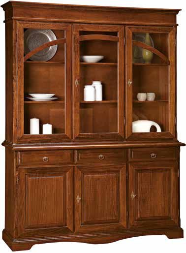 Cristalliera arte povera in legno tinta noce l.156 p.42 h.205