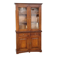 Cristalliera classica 2 porte legno noce bassano 117x46x220 - Mobili 2G