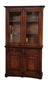 Cristalliera classica 2 porte legno tinta noce 117x46x220 - Mobili 2G