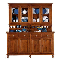 Cristalliera classica 4 porte legno tinta noce 198x50x227 - Mobili 2G