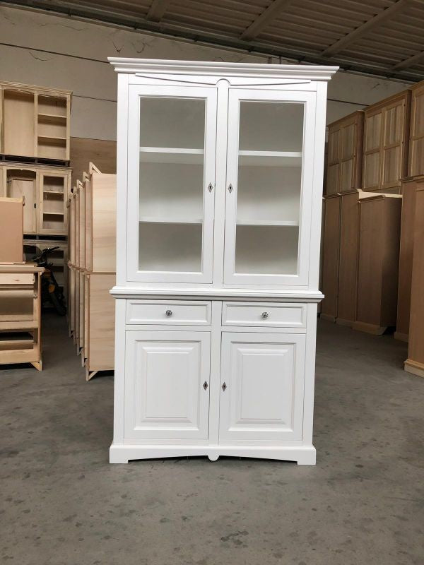 Cristalliera classica goccia legno bianco 117x46x220 - Mobili 2G